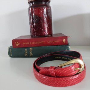 Vintage Red Snakeskin Belt | Faco Int. (s)